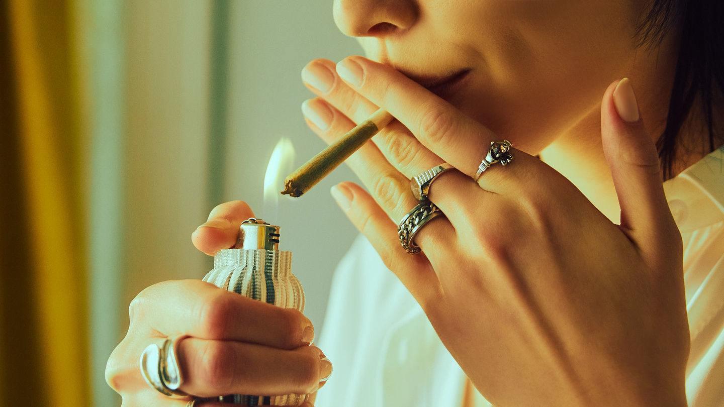 smoking a joint