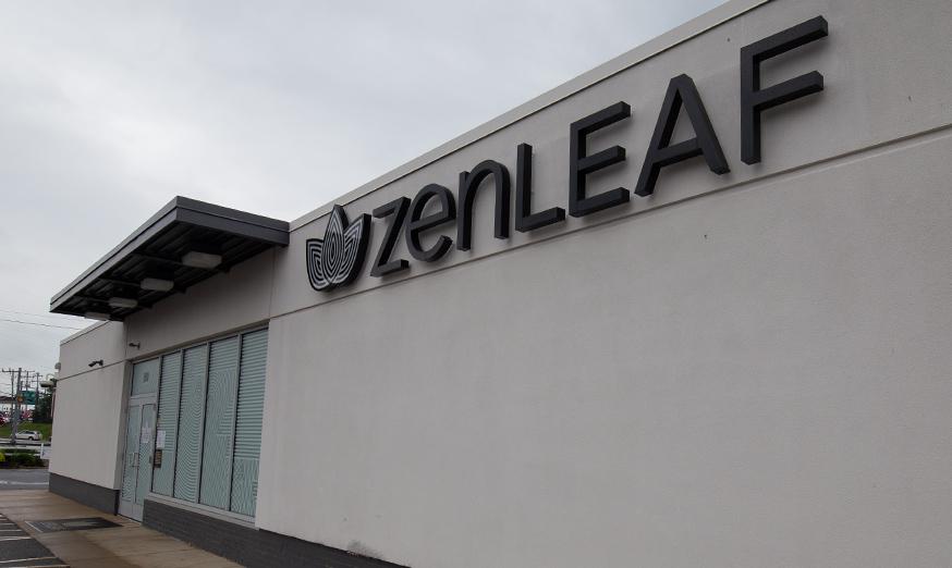Zen Leaf Cannabis Dispensary Logo on Building in Altoona PA