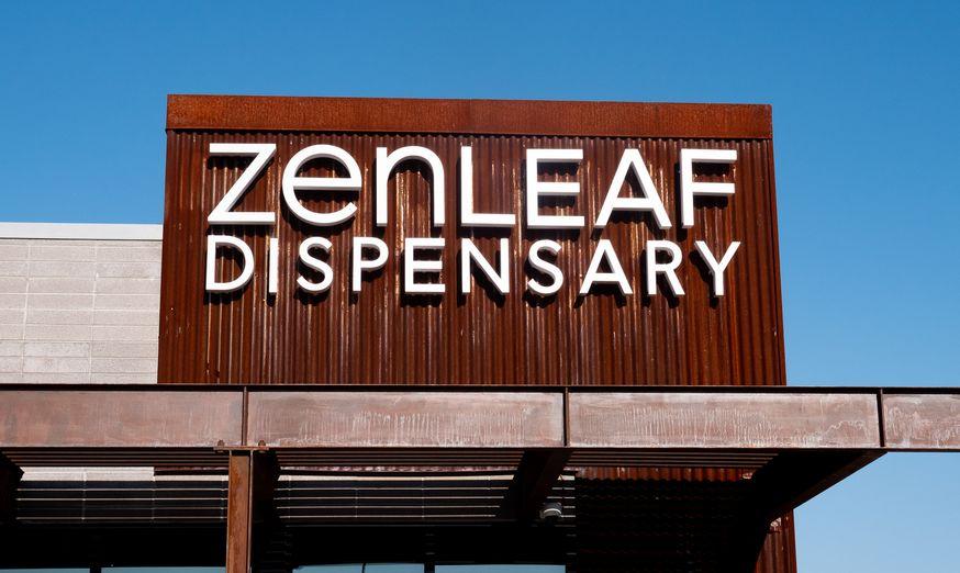 Exterior Photo of Zen Leaf Cannabis Dispensary in Arizona - Gilbert - showing the brand logo