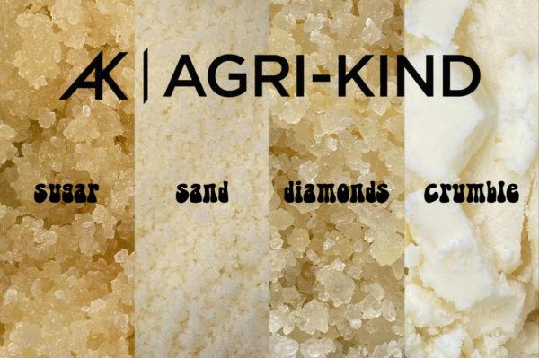 4 variations of Agri-kind: Sugar, Sand, Diamonds and Crumble