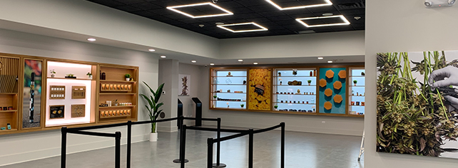 Photo of the dispensary lobby in the Prospect Heights location